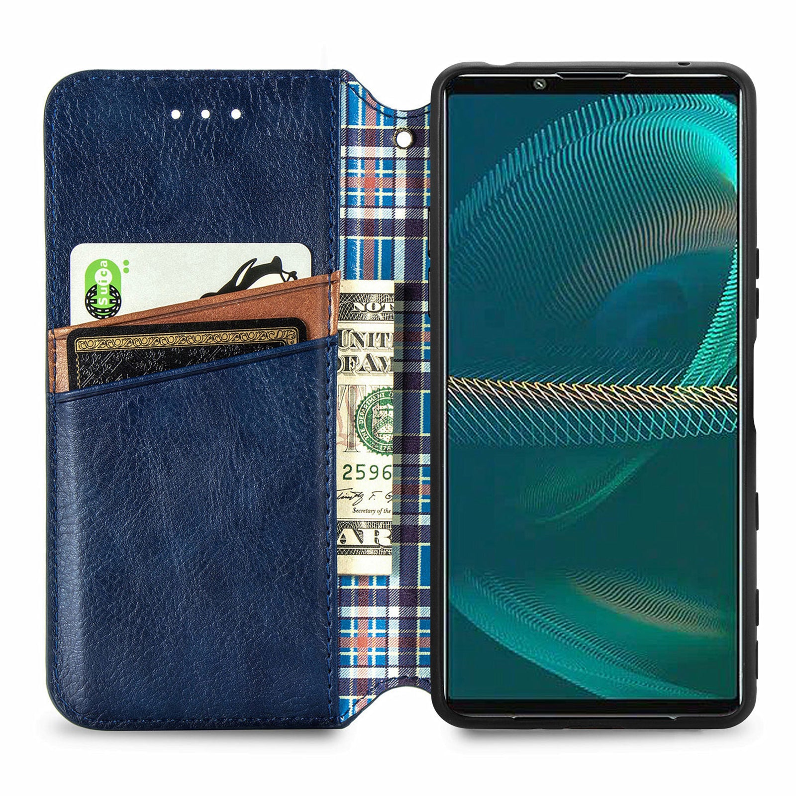 Magnetic Closure Protective Phone Cover For Sony Xperia 5 IV 5G Drop-proof Rhombus Imprinted PU Leather Phone Case Wallet with Foldable Stand Magnetic Closure Protective Phone Cover For Sony Xperia 5 IV 5G Drop-proof Rhombus Imprinted PU Leather Phone Case Wallet with Foldable Stand